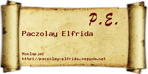 Paczolay Elfrida névjegykártya